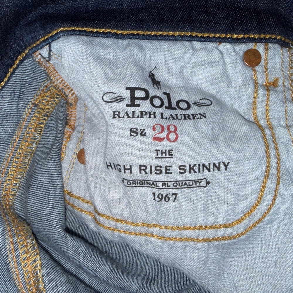 Polo Ralph Lauren High Rise Skinny Jeans 28 Indigo Dark Wash Stretch Denim NEW - Picture 5 of 6